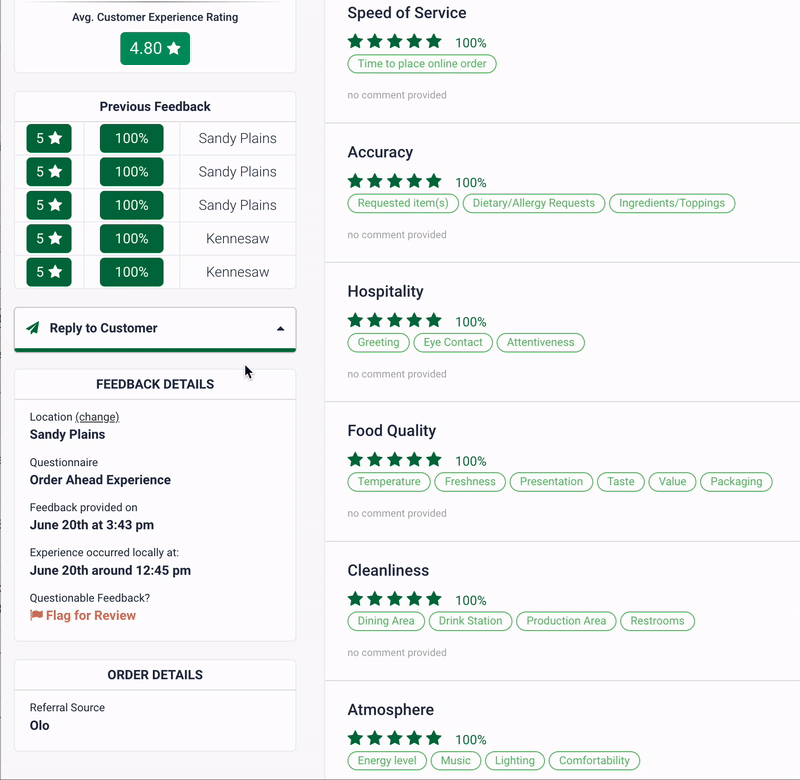 prompt customer to leave a positive yelp review